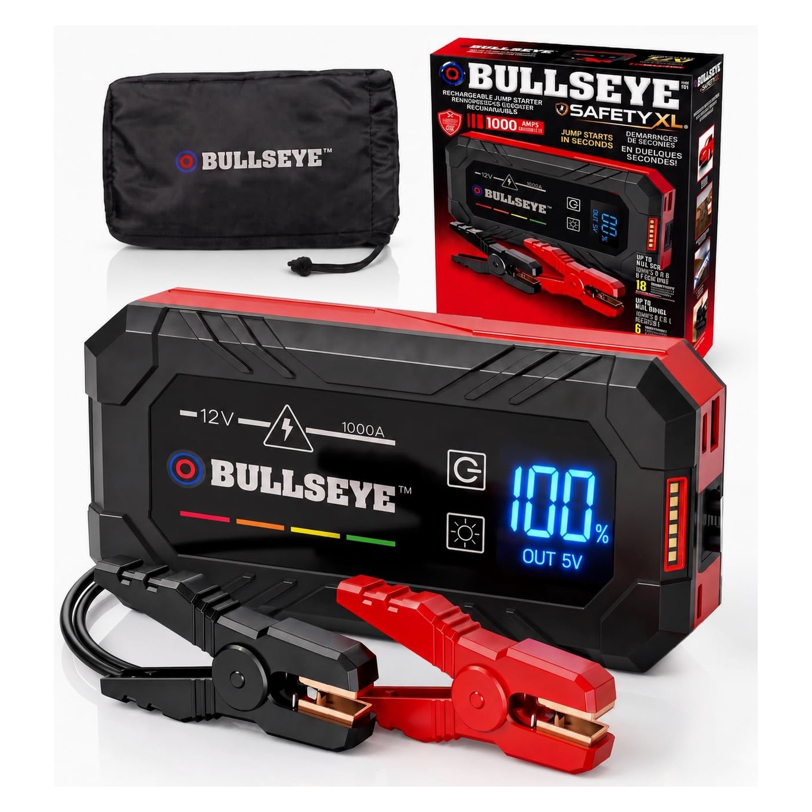 EMSON Bullseye SafetyXL 1000A Car Battery Jump Starter Portable, 12V