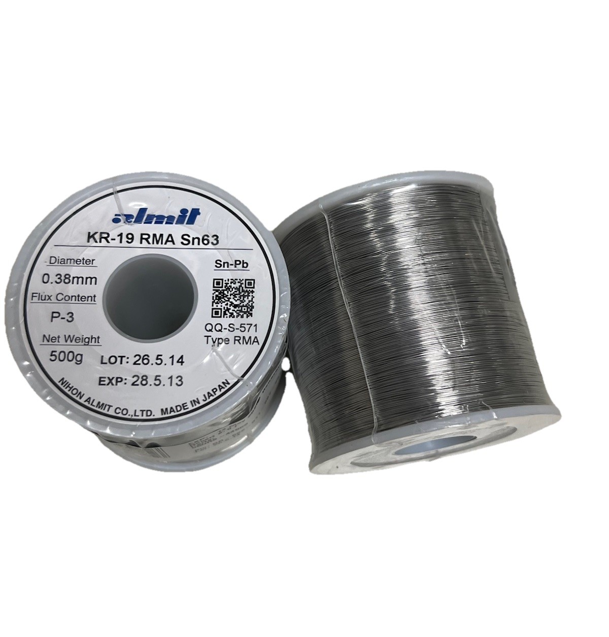 New Almit KR-19 RMA Sn63/Pb37 Rosin Core Solder Wire – 500g Spool