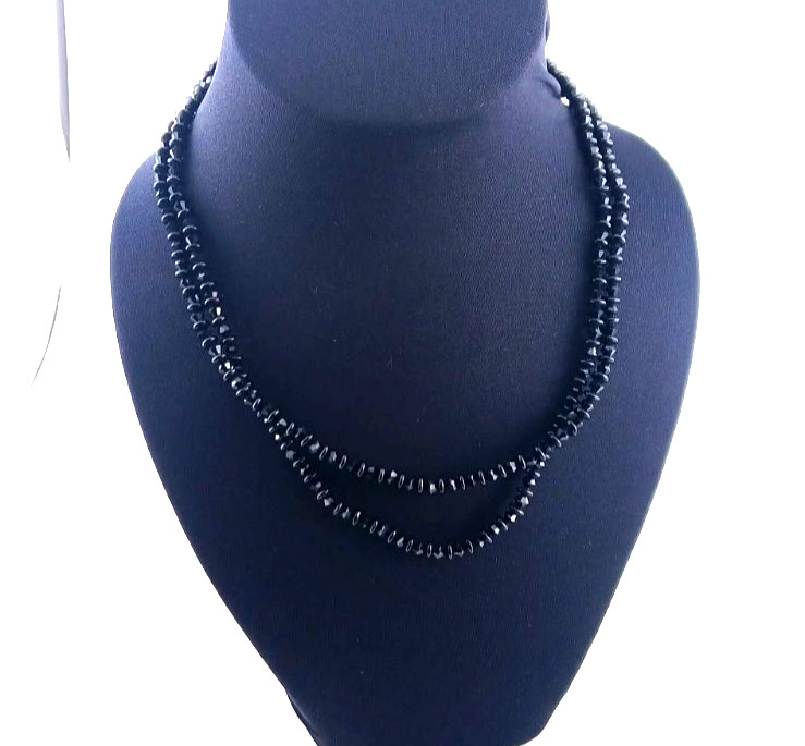 Vintage Signed 1950s Laguna Faceted Swarovski Black Crystal Crown Jewel Necklace Vintage Signed 1950s Laguna Faceted Swarovski Black Crystal Crown Jewel Necklace