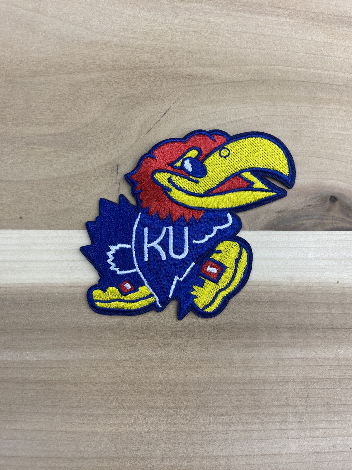 KANSAS UNIVERSITY KU JAYHAWKS 3.5” LOGO IRON ON PATCH