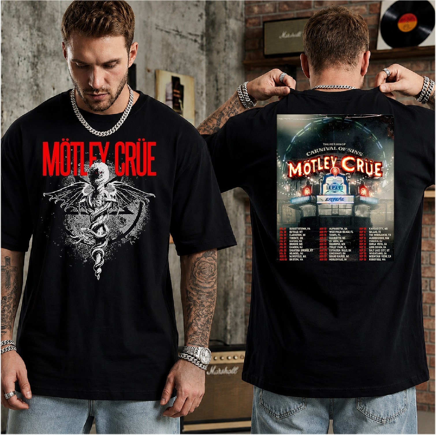 Motley Crue World Tour 2026 With Tour Dates TShirt