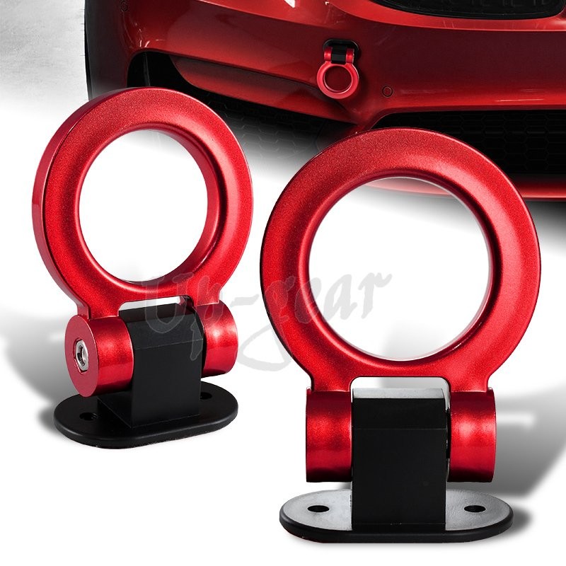 JDM Universal Car SUV Ring Track Racing Style Tow Hook Look Decoration RED