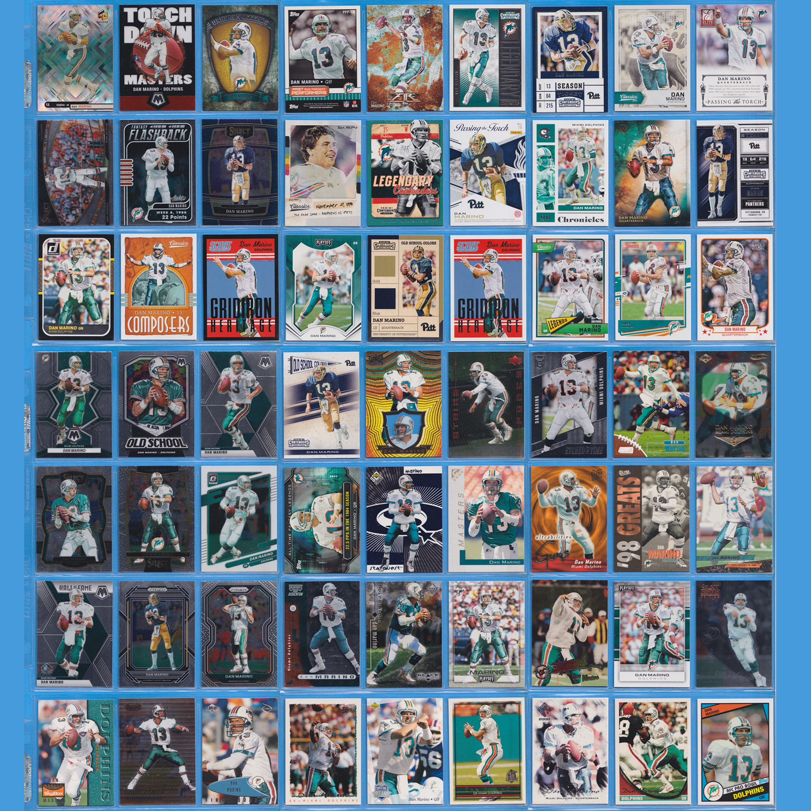 Huge Dan Marino Lot (63 different cards) Inserts+, Miami Dolphins Football HOF Huge Dan Marino Lot (63 different cards) Inserts+, Miami Dolphins Football HOF