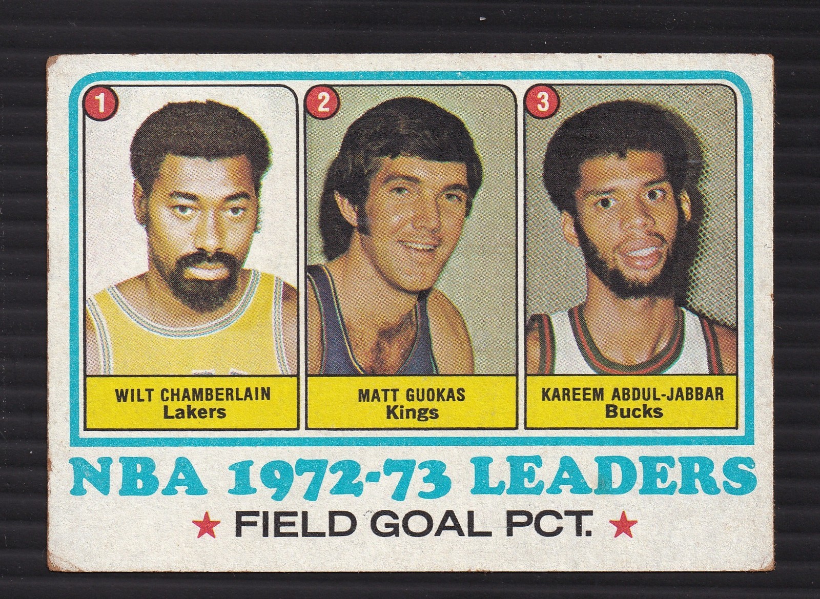 1972-1973 FIELD GOAL PCT LEADERS WILT CHAMBERLAIN/KAREEM ABDUL JABBAR LA LAKERS