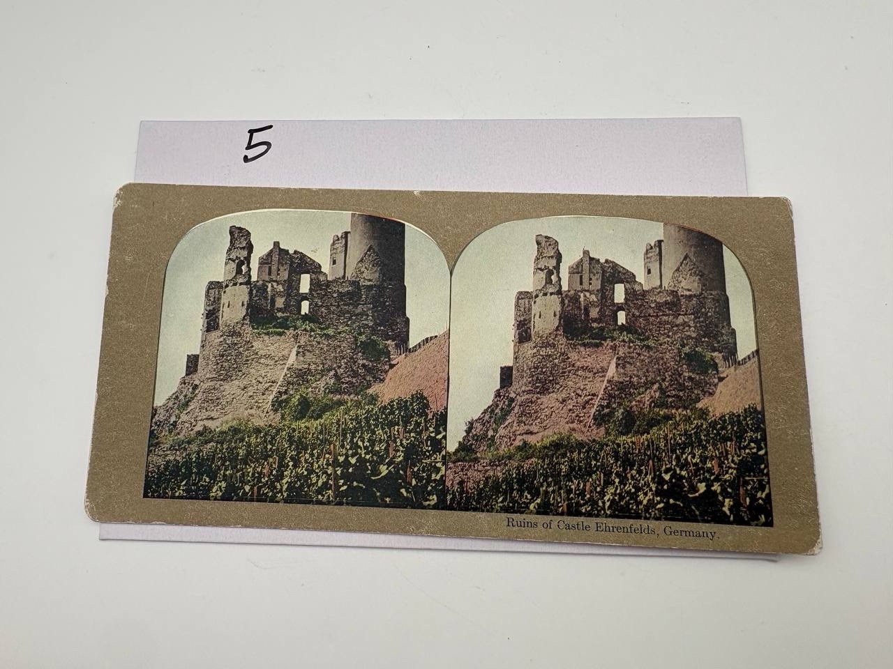 Antique Stereoscope card 1890\'s Vintage, Ruins of Castle Ehrenfelds, Germany Antique Stereoscope card 1890\'s Vintage, Ruins of Castle Ehrenfelds, Germany