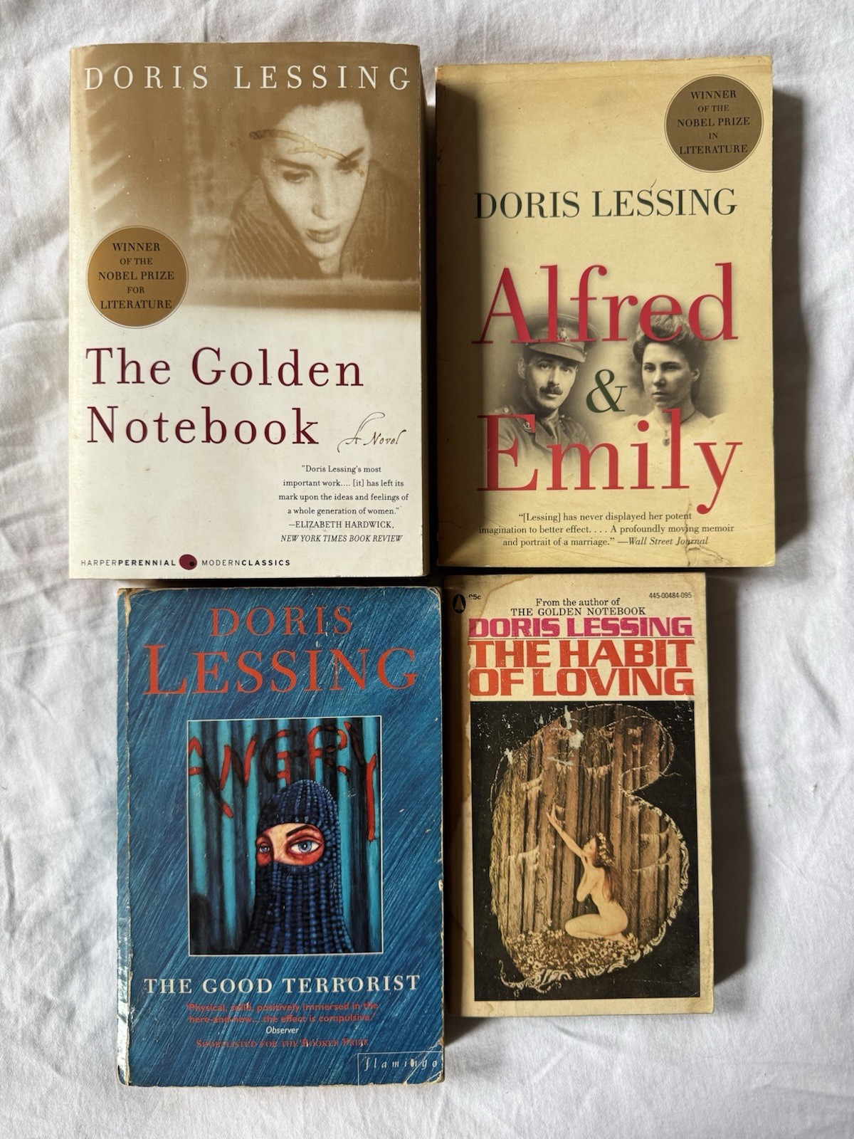 Doris Lessing 4 Book Lot: Golden Notebook-Good Terrorist-Alfred & Emily & Habit Doris Lessing 4 Book Lot: Golden Notebook-Good Terrorist-Alfred & Emily & Habit