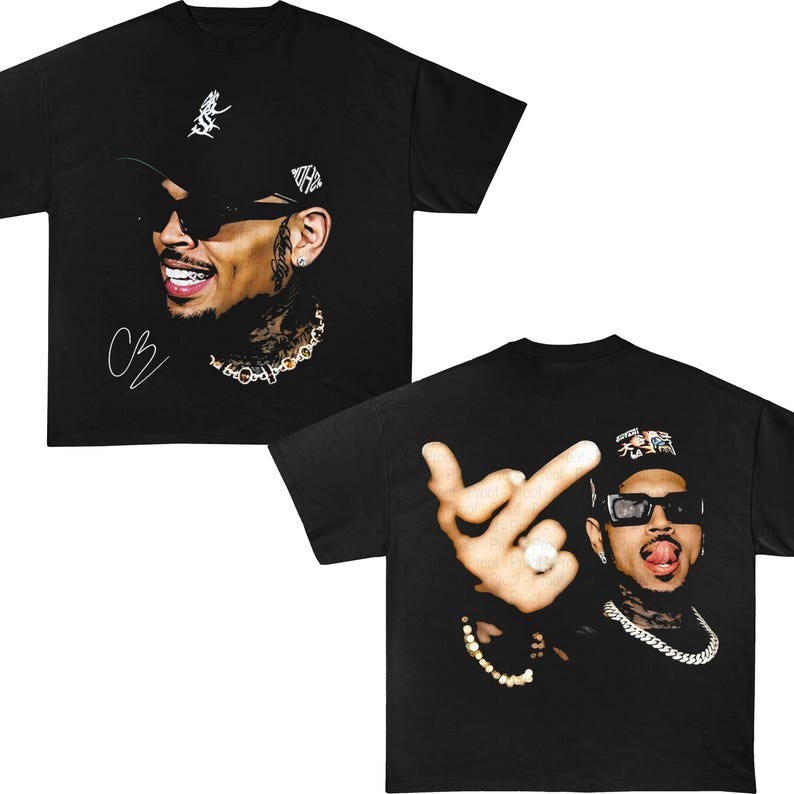 The Face Of Breezy Chris Brown 2 Sided T-shirt