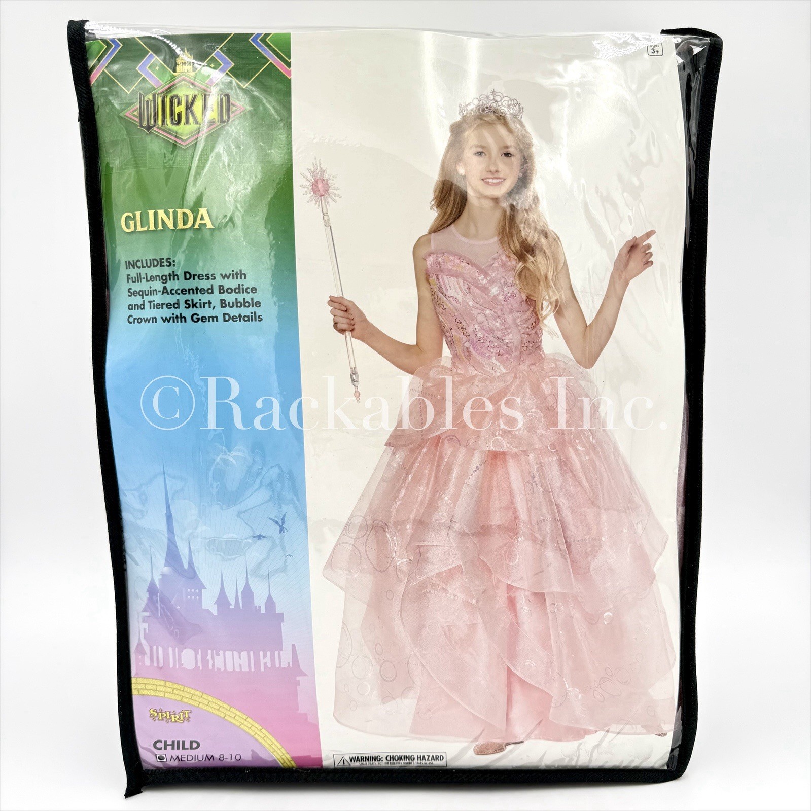 [01853753] Spirit Halloween Wicked Movie Kids Deluxe Glinda Costume Sizes Vary