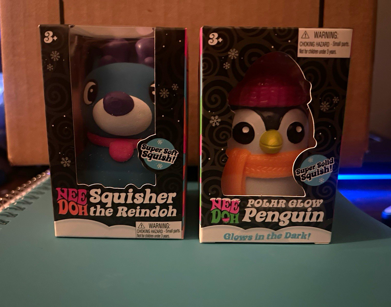 Set of 2 needohs Holiday Christmas Needoh Set reindeer + penguin NIB Set of 2 needohs Holiday Christmas Needoh Set reindeer + penguin NIB