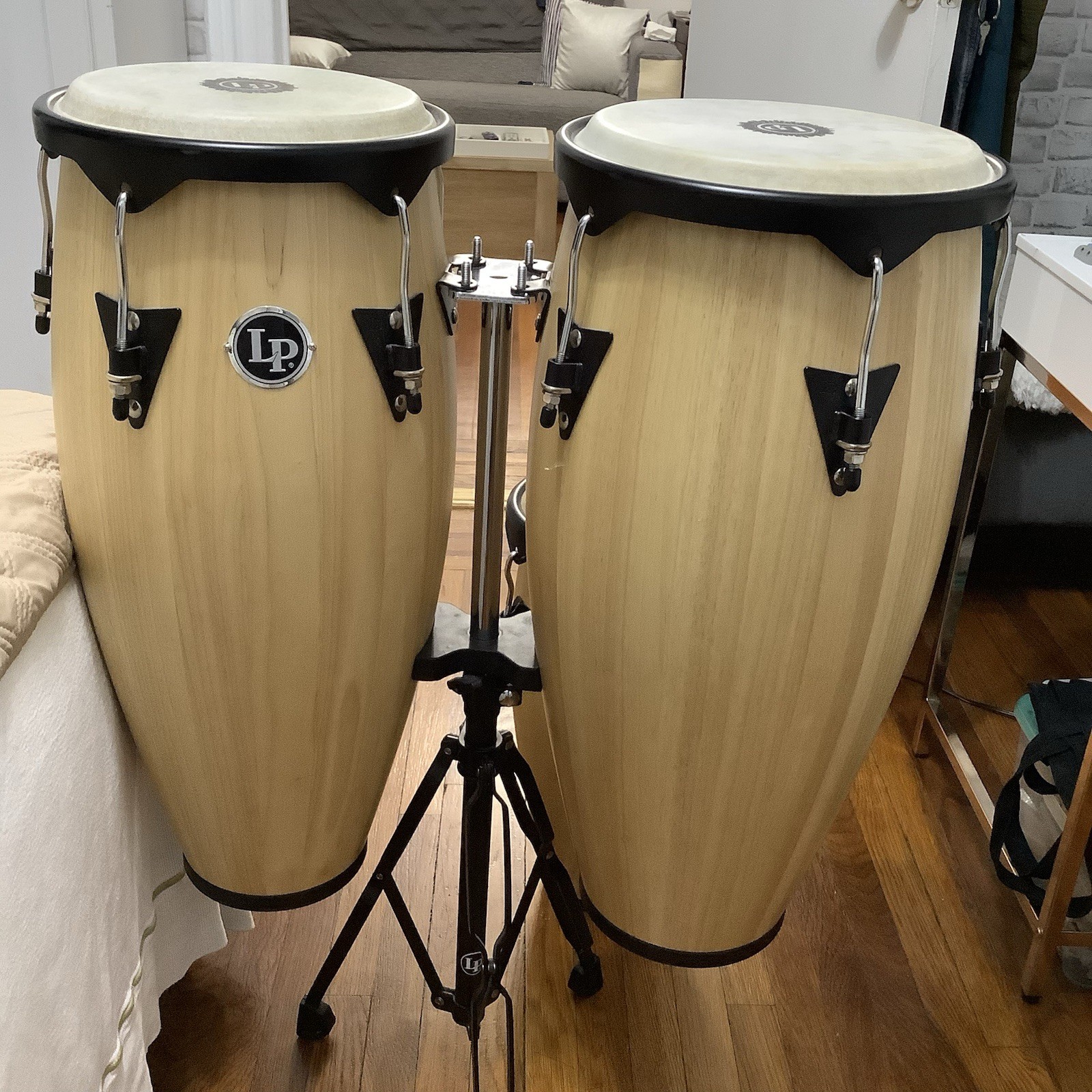 LP Aspire Natural Wood Conga Set With Double Stand LP Aspire Natural Wood Conga Set With Double Stand