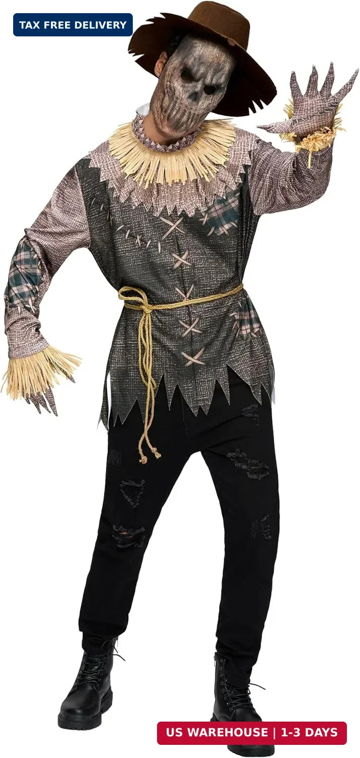 Spooktacular Creations Men Scary Scarecrow Costume, Mens Halloween Costume
