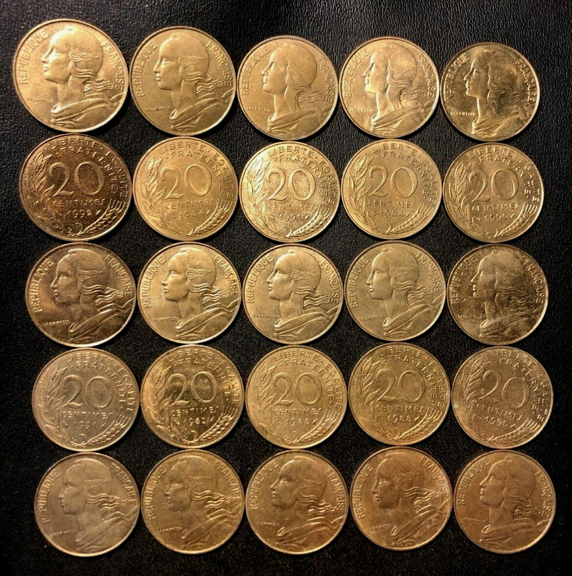OLD France Coin Lot - 25 Coins - 10 or 20 Centimes - Your Choice - 