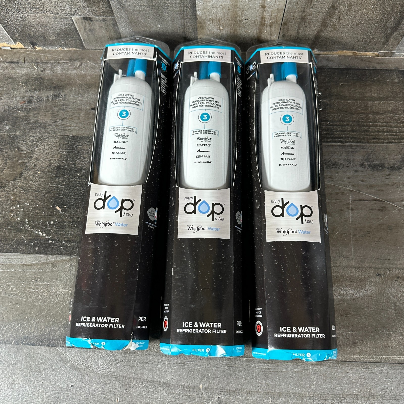 3 Genuine Εverydrop Refrigerator Ice & Water Filter 3 ΕDR3RXD1 New