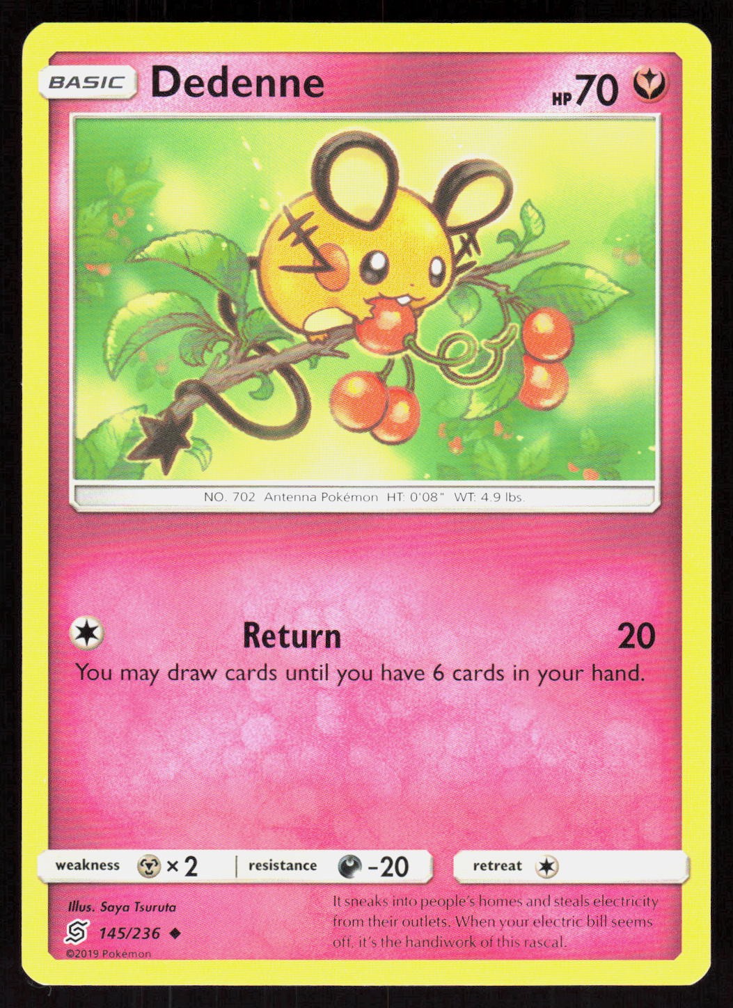 Dedenne Uncommon SM - Unified Minds 145/236 NM Dedenne Uncommon SM - Unified Minds 145/236 NM
