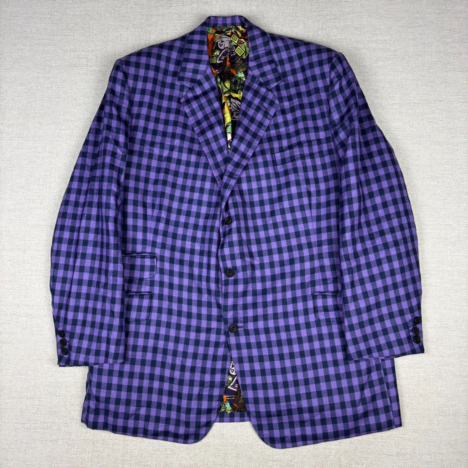 Richard Anderson Bespoke Sport Coat Blazer  Purple Gingham Check England
