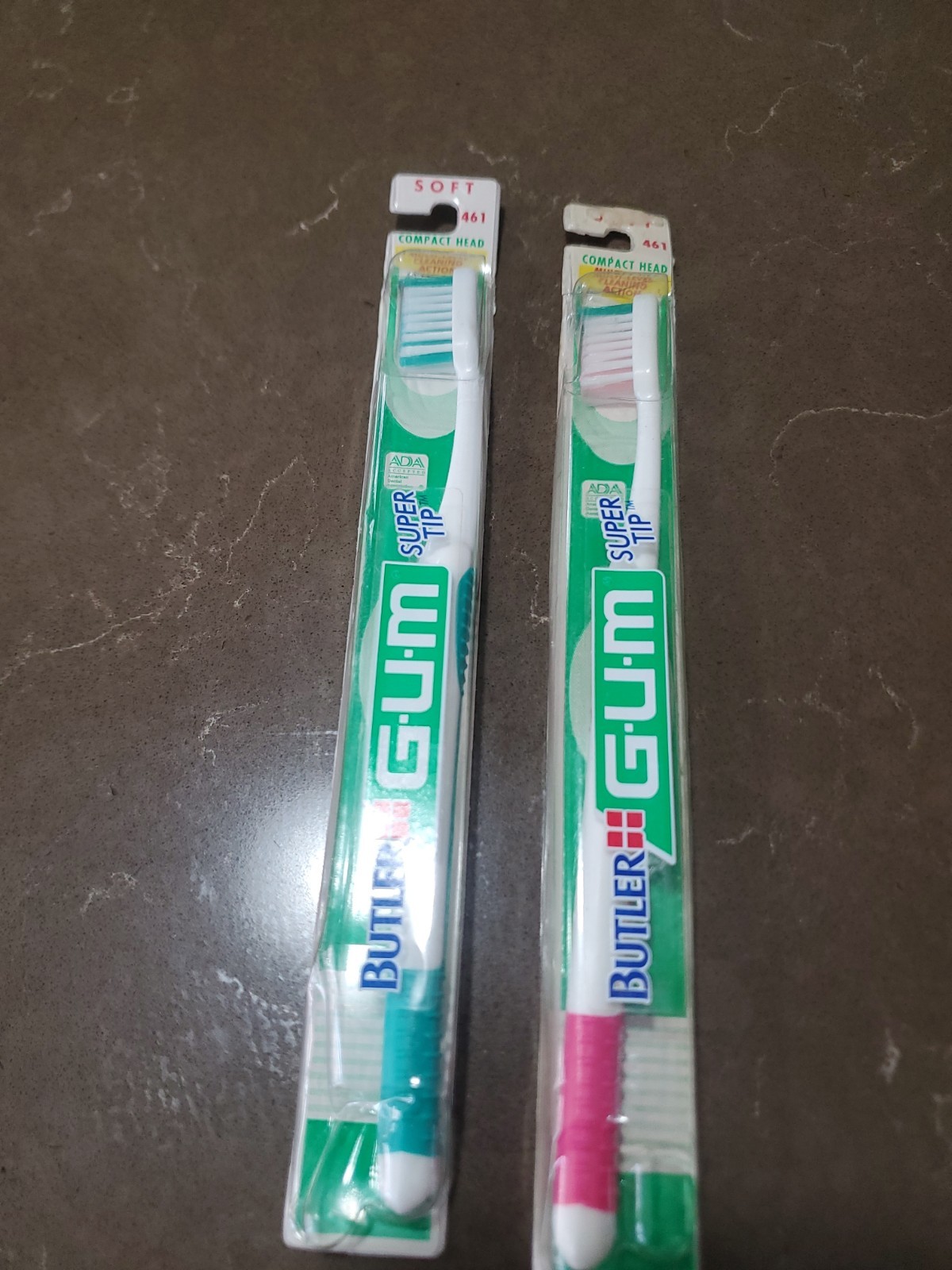 Vintage BUTLER GUM 461 Super Tip Toothbrushes Set of Two Vintage BUTLER GUM 461 Super Tip Toothbrushes Set of Two