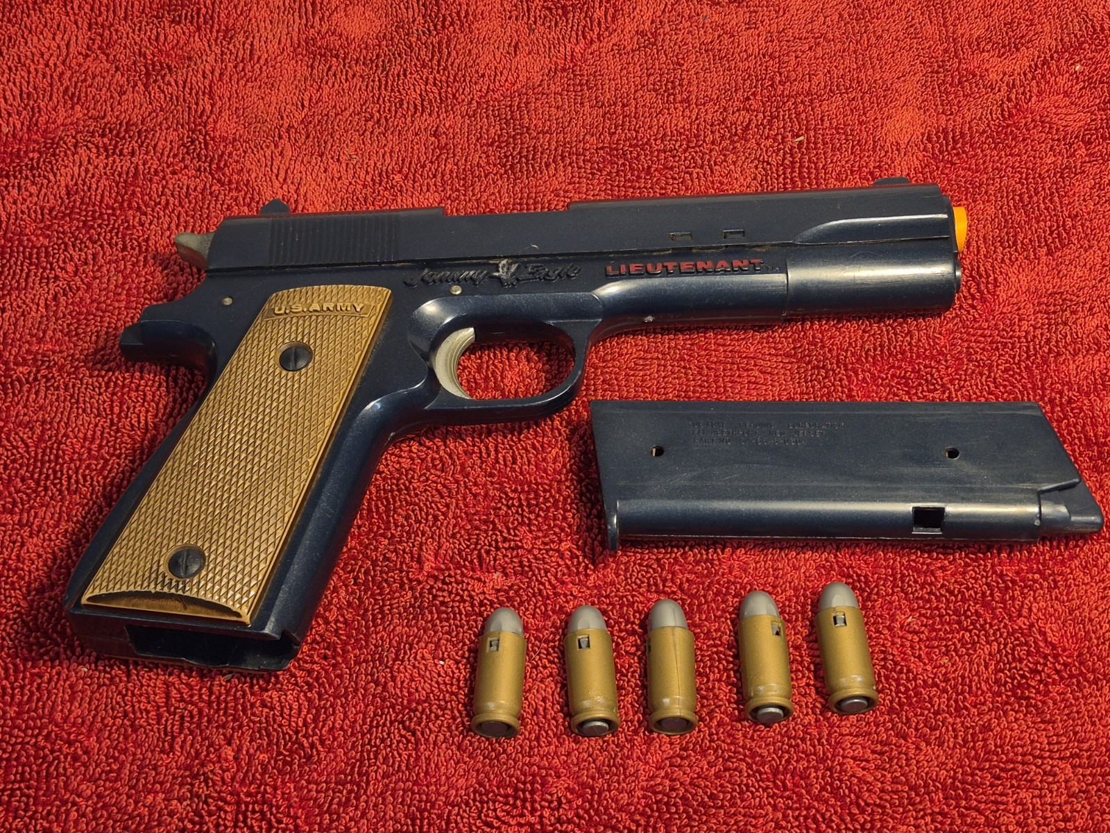 Vintage 1960s Topper Toys Johnny Eagle Toy Colt 1911 .45 Lieutenant USA