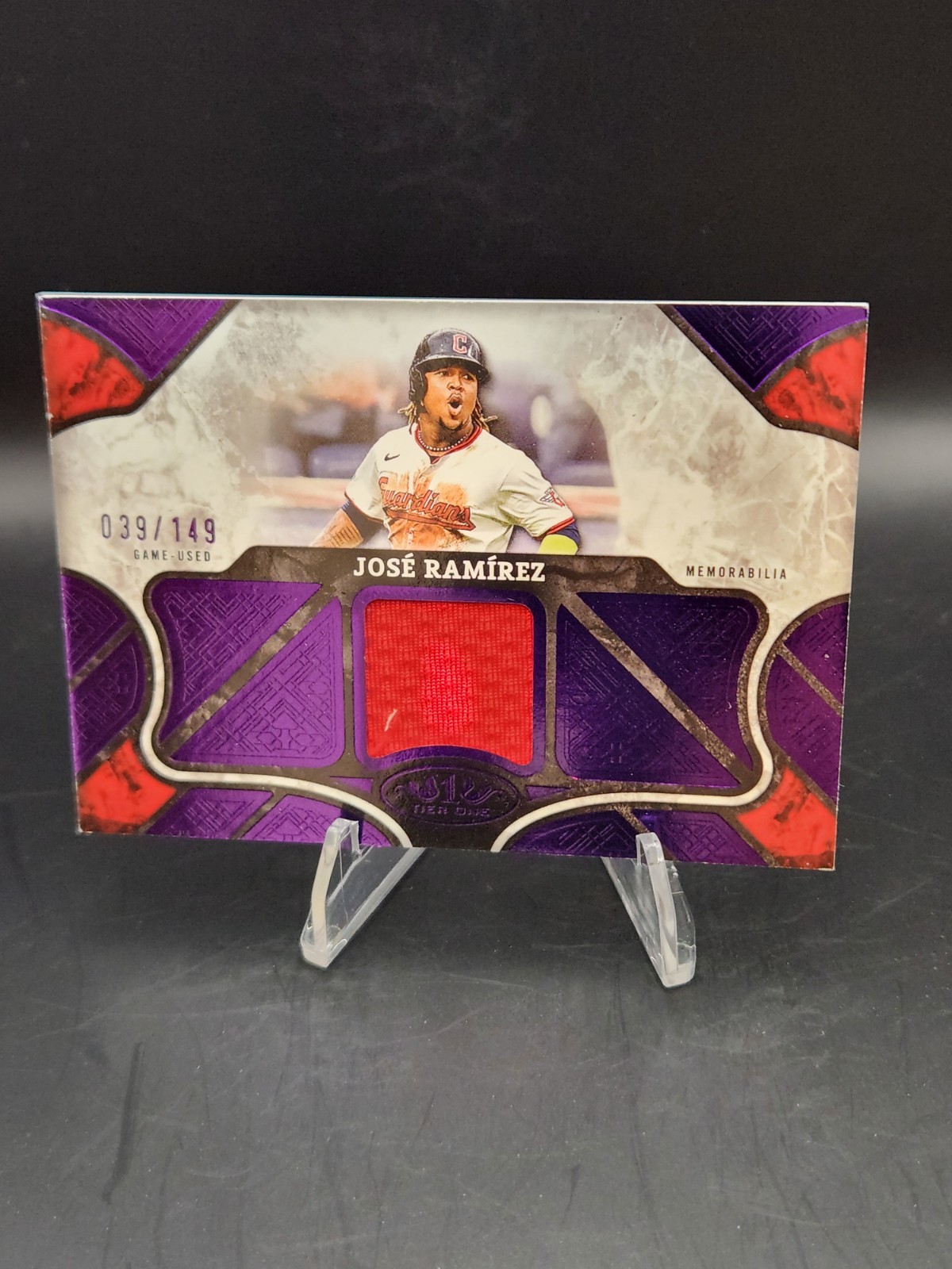 2025 Topps Tier One - Jose Ramirez #T1R-JR Purple Foil Relic /149 Guardians 2025 Topps Tier One - Jose Ramirez #T1R-JR Purple Foil Relic /149 Guardians