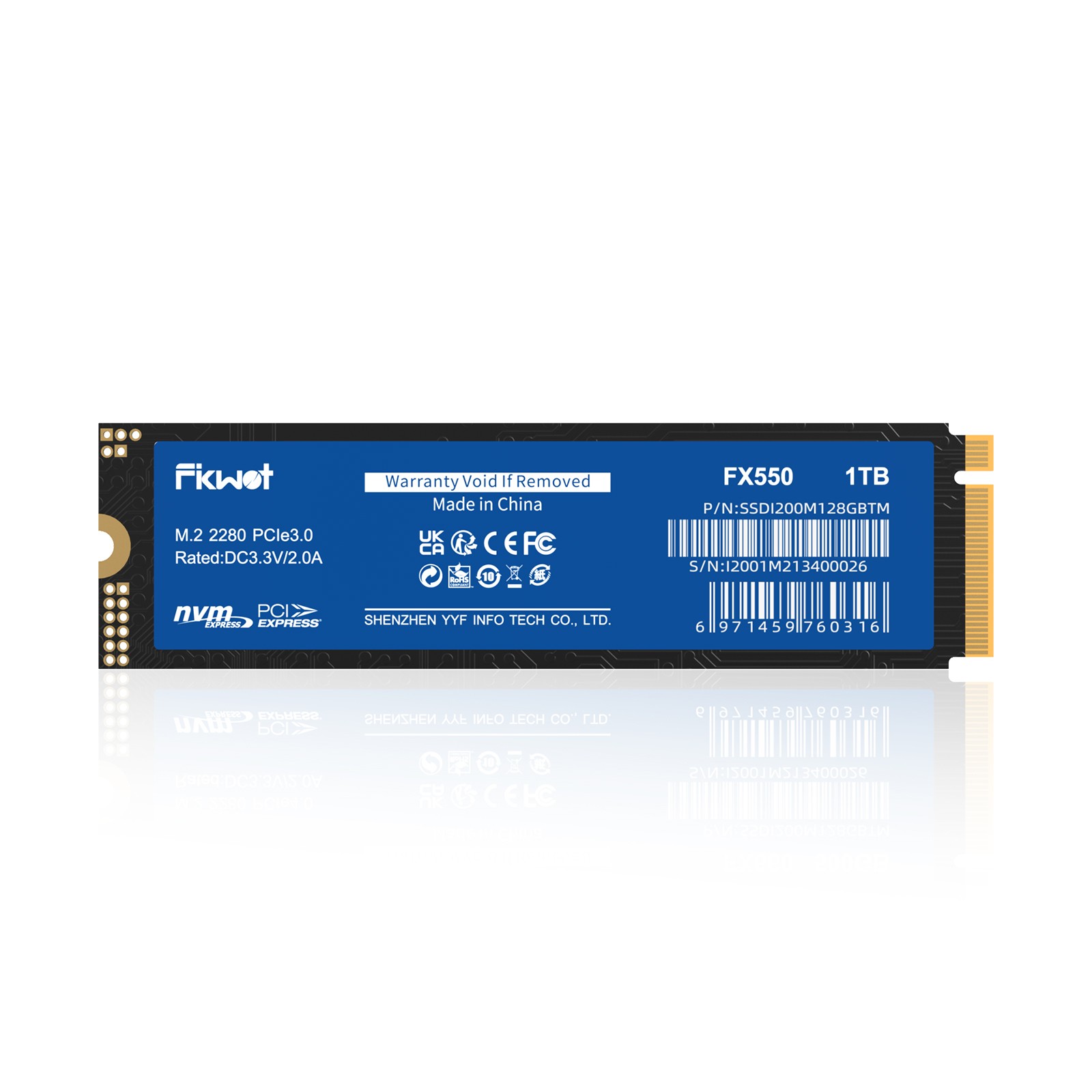 Fikwot M.2 SSD 1TB 2280 NVMe PCIe Gen 3.0 x 4 3500MB/ Internal Solid State Drive