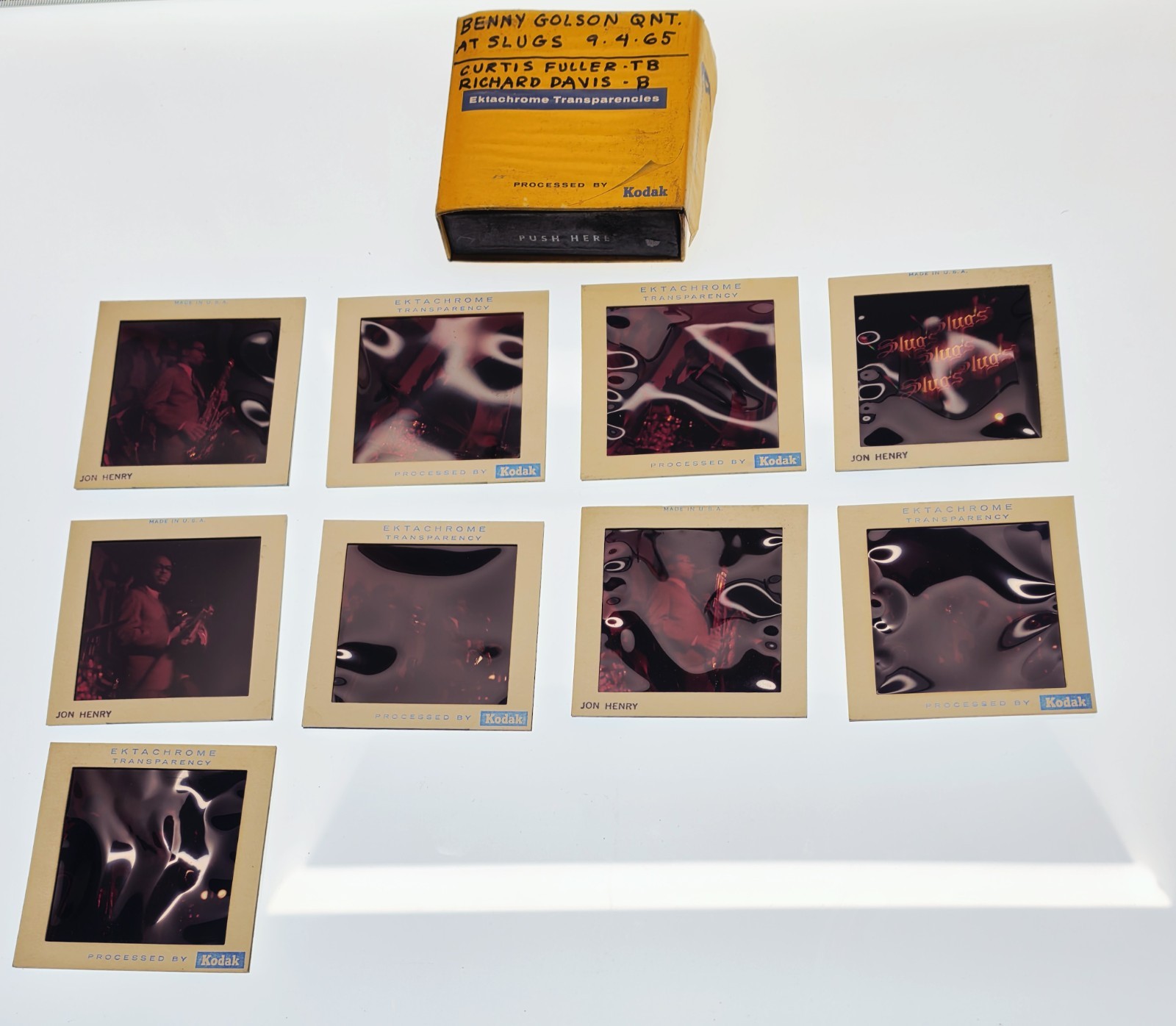 Rare 1965 Lot Of 9 Original Color Jazz Slides BENNY GOLSON Quintet SLUGS NYC Rare 1965 Lot Of 9 Original Color Jazz Slides BENNY GOLSON Quintet SLUGS NYC