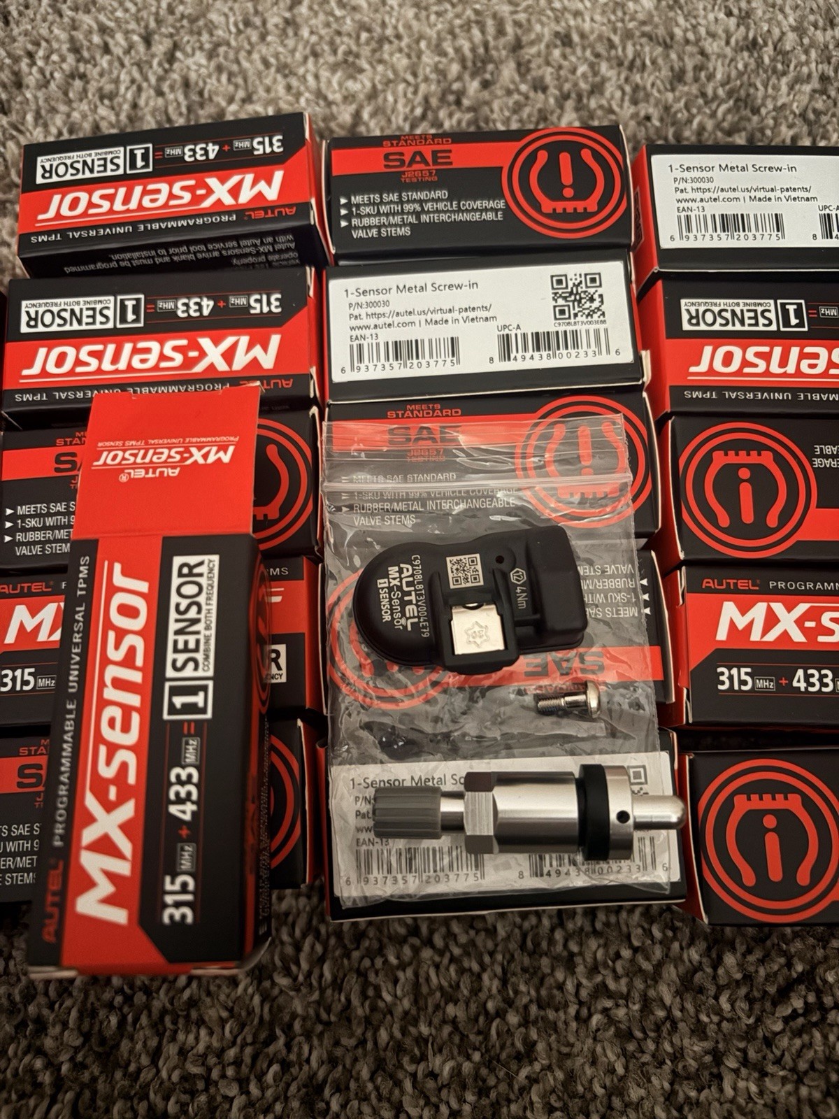 Autel MX-Sensor 300030 Programmable TPMS 315MHz&433MHz Metal Stem 20 Pack