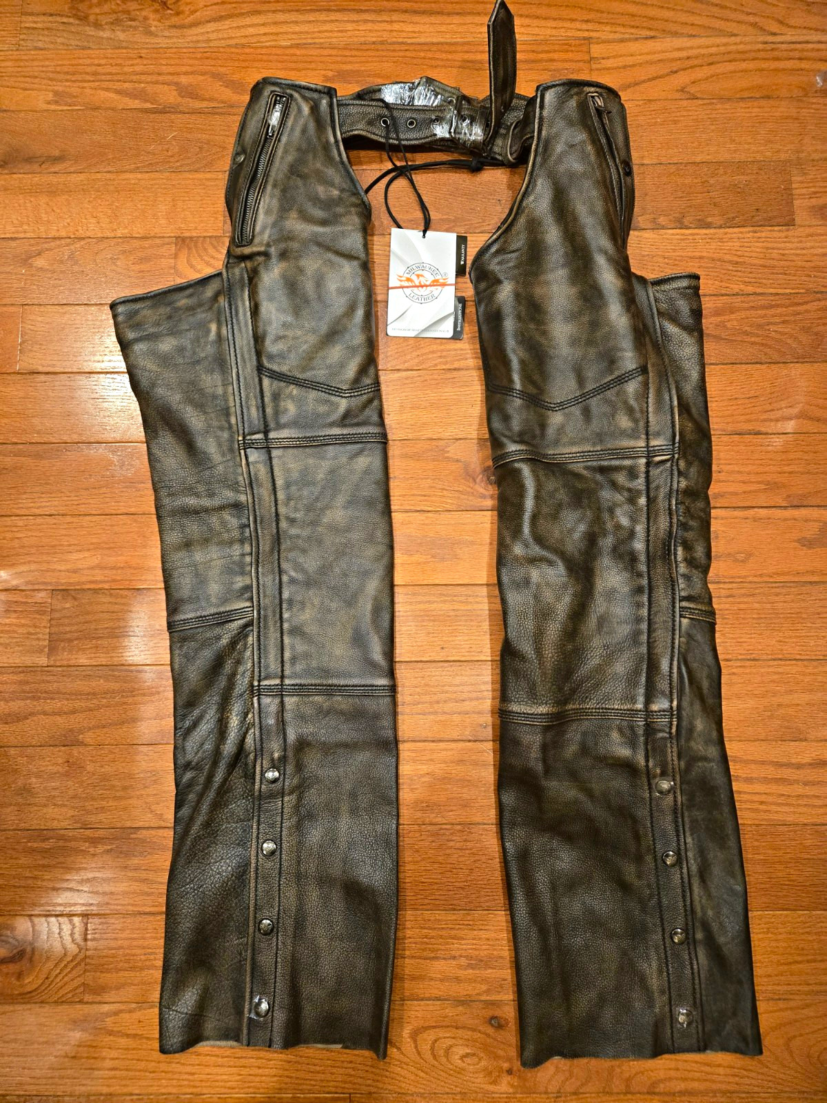 Milwaukee Leather Chaps Size Large, Style: MLM5500, Color Black/Beige