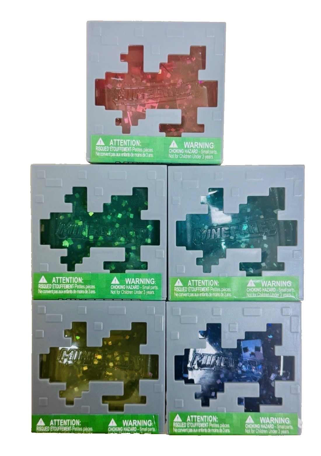 Complete Full Set Minecraft Jelly Cubes Lot of 5 TikTok VIRAL Squishy Fidget Toy