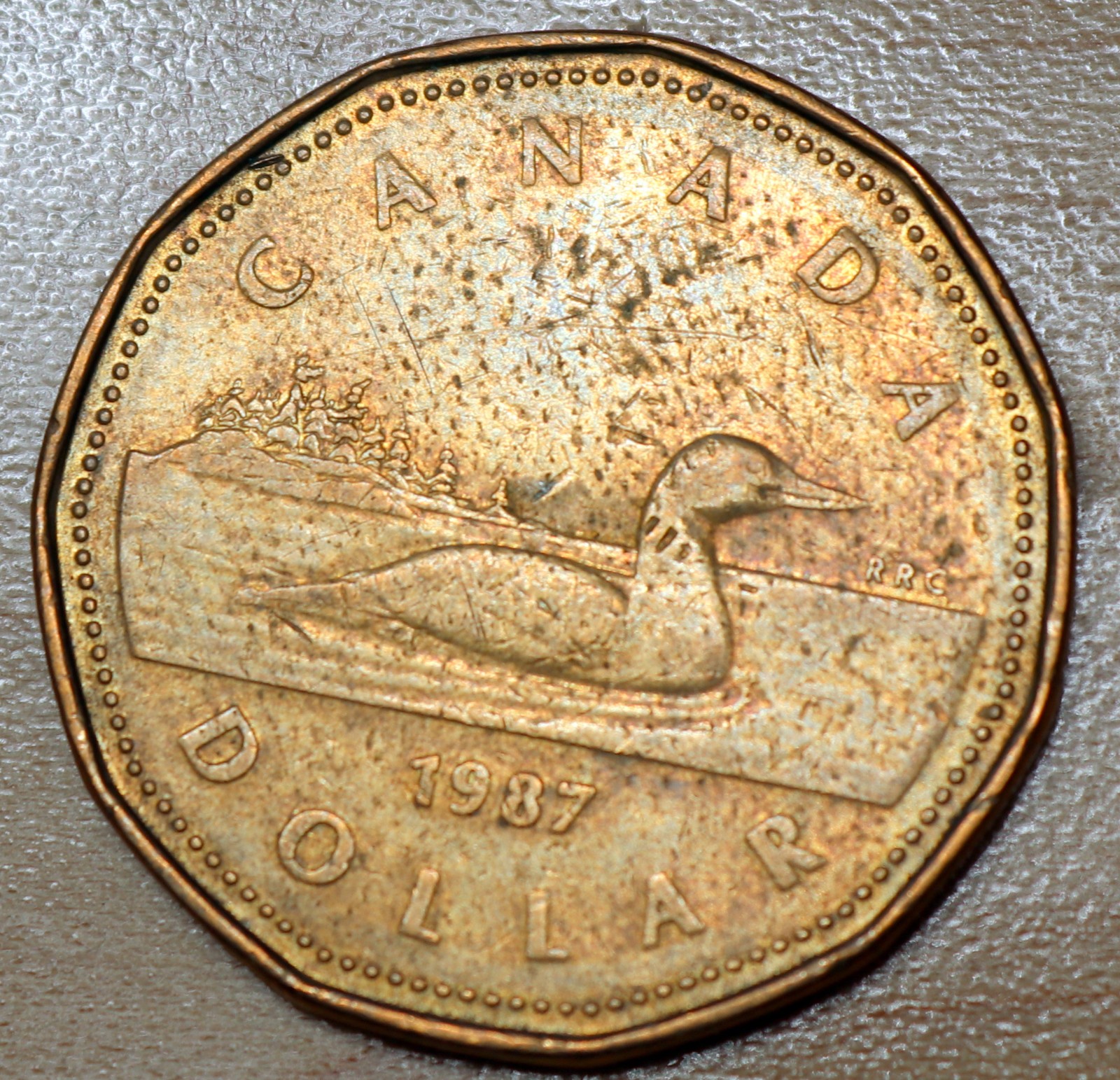 1987 Canada 1 Dollar Canadian Loon 1987 Canada 1 Dollar Canadian Loon