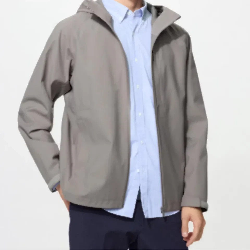 Men BLOCKTECH Parka 3D Cut UNIQLO Water-resistant Breathable Windproof NEW