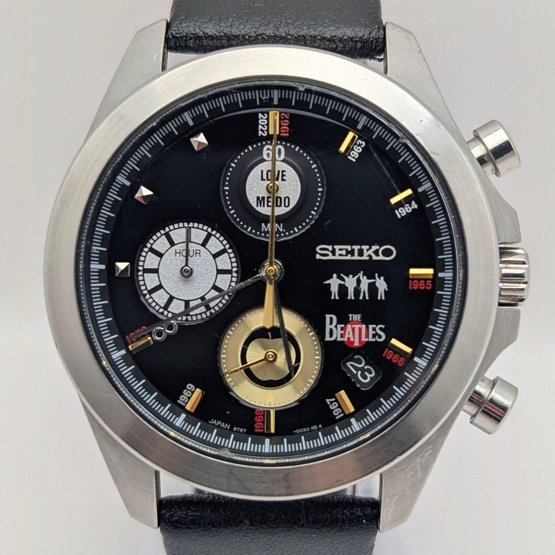 SEIKO The Beatles Love Me Do 60th Anniversary Chronograph Watch 8T67 Japan Men\'s