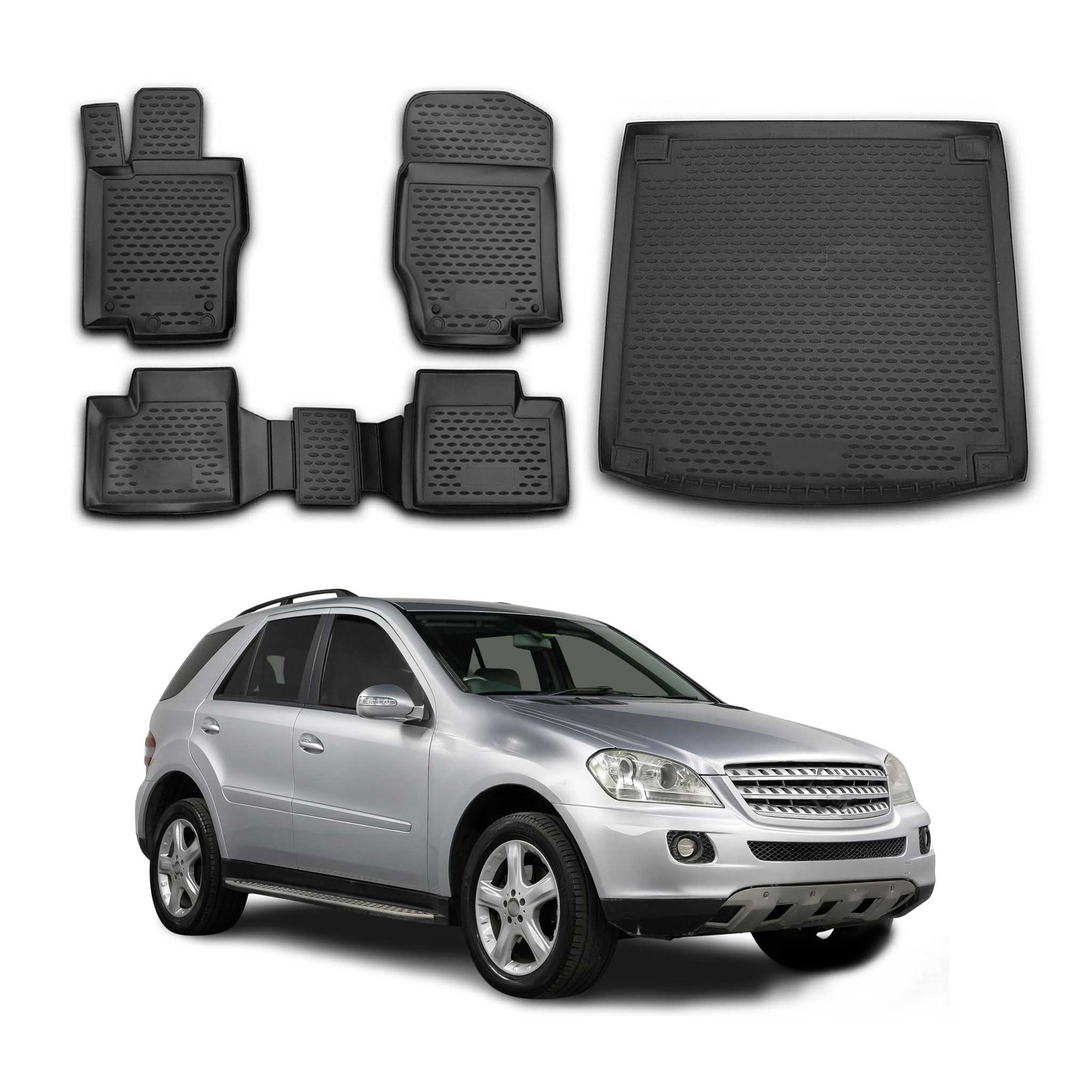 Custom Floor Mats & Cargo Liners for Mercedes M Class W164 2005-2011 TPE Black