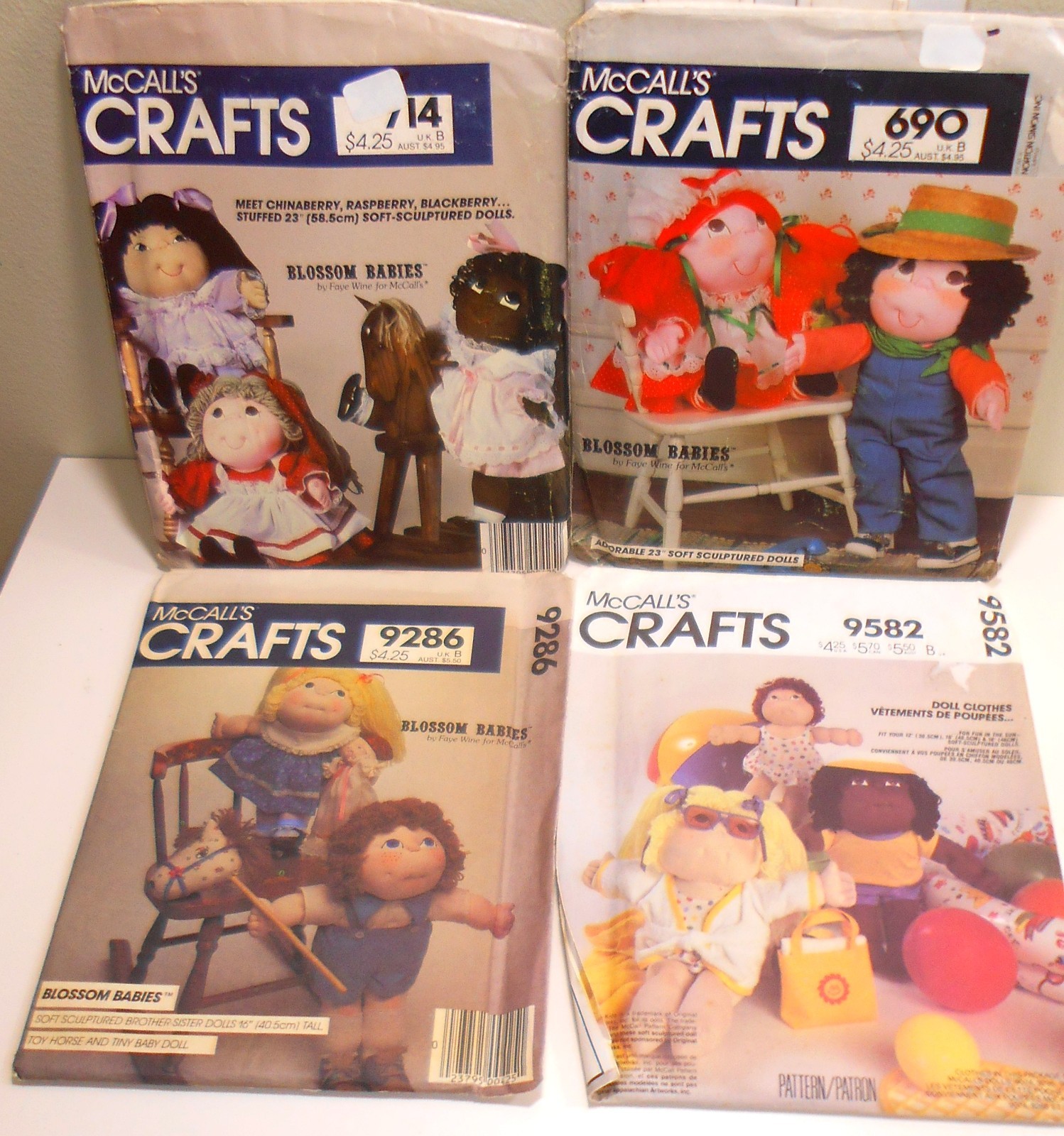4 UNCUT Vintage McCall's Pattern BLOSSOM BABIES Stuffed Dolls & Clothes 4 UNCUT Vintage McCall's Pattern BLOSSOM BABIES Stuffed Dolls & Clothes