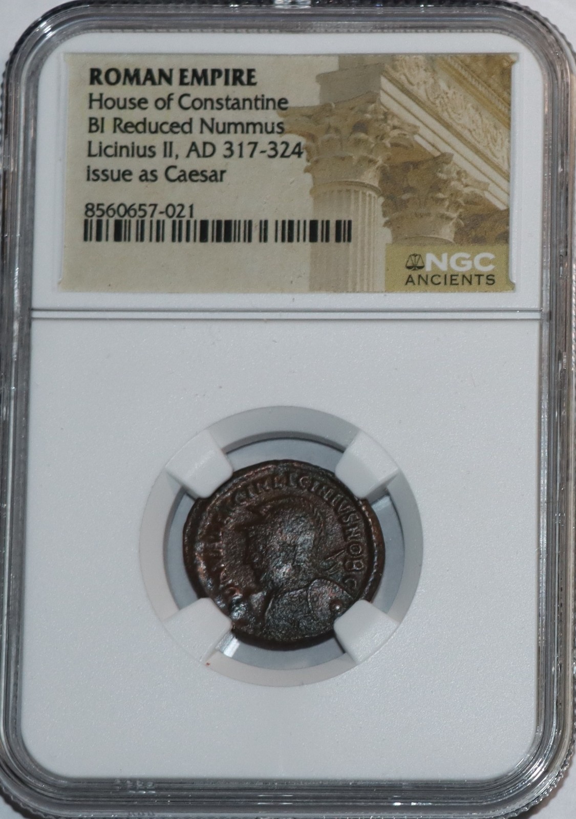 AUTHENTIC ROMAN EMPEROR LICINIUS II AD 317-324 COIN NGC CERTIFIED & COA #3451 AUTHENTIC ROMAN EMPEROR LICINIUS II AD 317-324 COIN NGC CERTIFIED & COA #3451