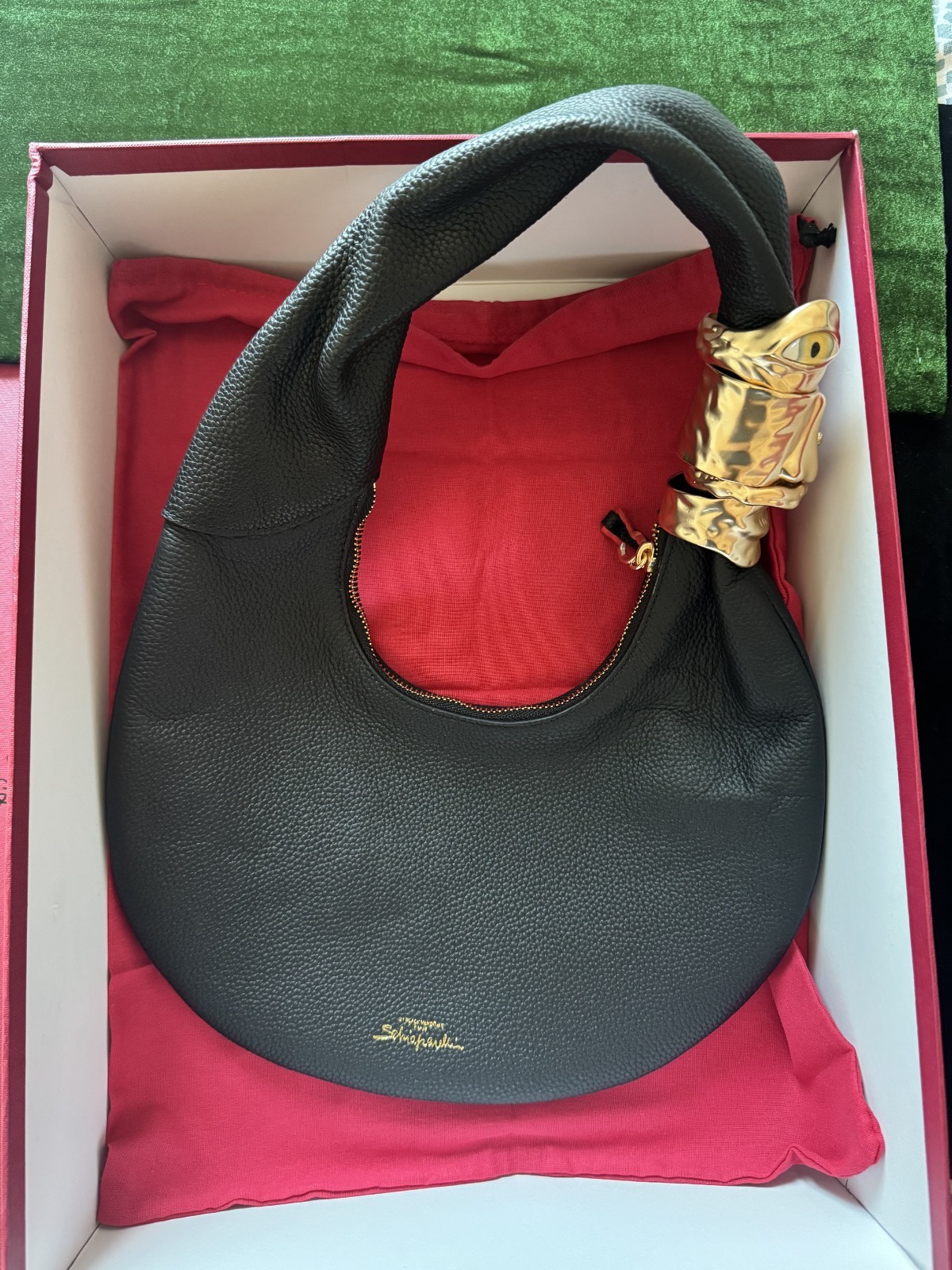 Schiaparelli Style Inspired Souffle Bag. Genuine Leather Bag W/BOX  SMALL