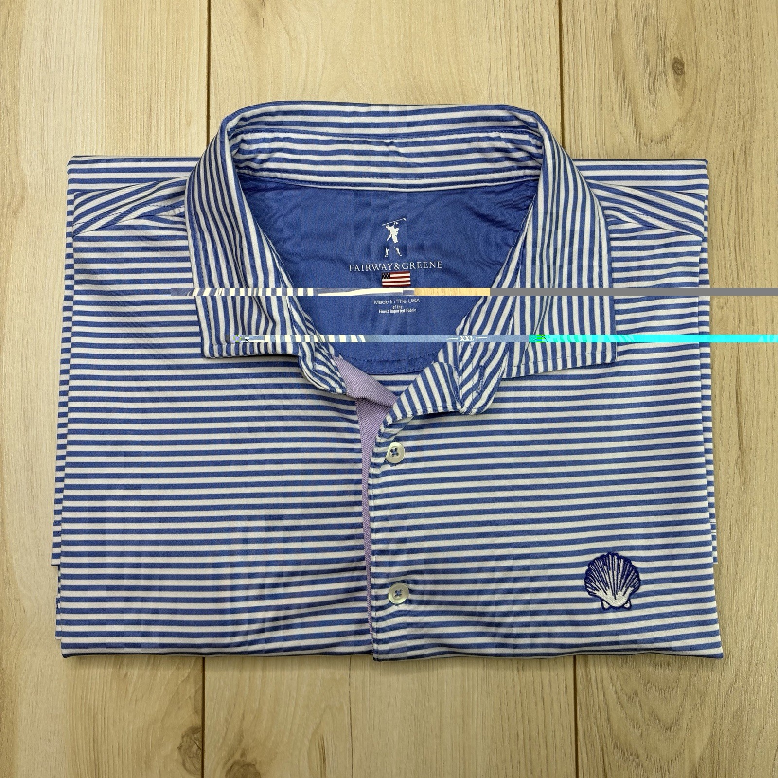 Fairway & Greene THE KITTANSETT CLUB Golf Polo Shirt Mens XXL BLUE Stripe