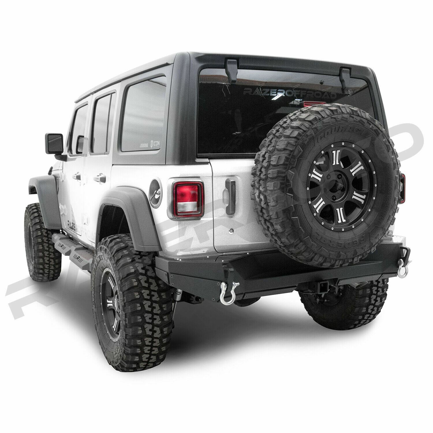Extreme Rock Crawler Rear Bumper+Hitch+Double Plate fit 18-19 Jeep Wrangler JL