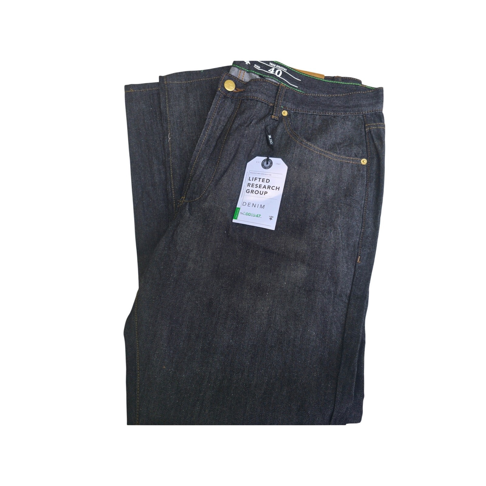 LRG Lifted Research Group Jeans Mens 40 True Straight Raw Dark Wash Denim NWT