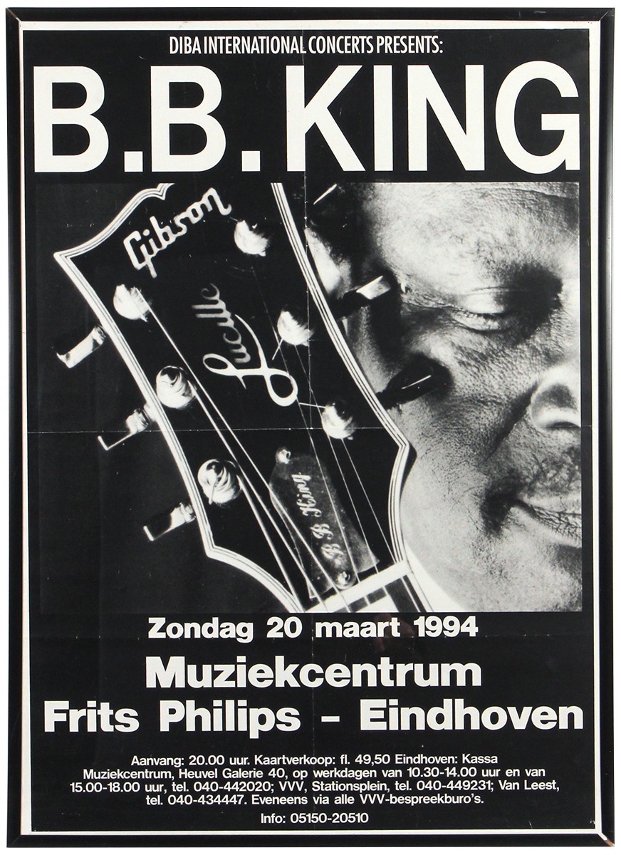 B.B. King Original March 20, 1994 Eindhoven, Netherlands Concer- poster no frame