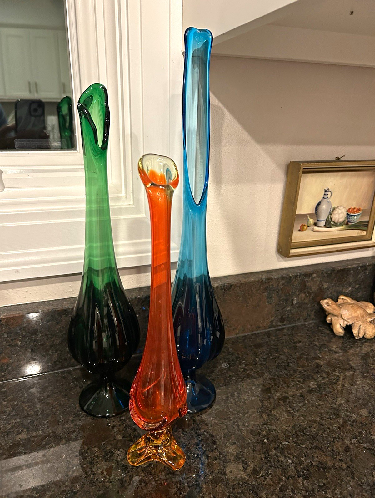 Set of 3 vintage Viking Swung glass vase Set of 3 vintage Viking Swung glass vase