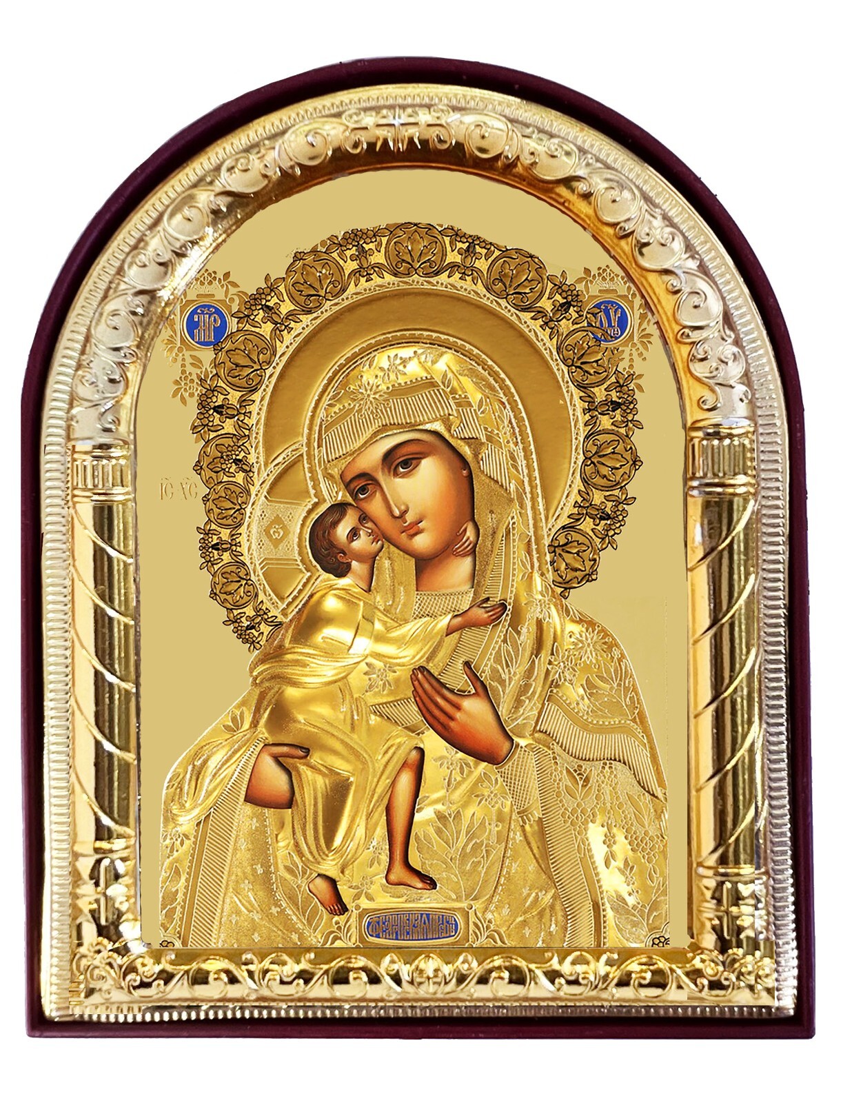 Madonna and Child Icon Arched Christ Jesus Virgin Mary in Gold Religious Gift 4 Madonna and Child Icon Arched Christ Jesus Virgin Mary in Gold Religious Gift 4