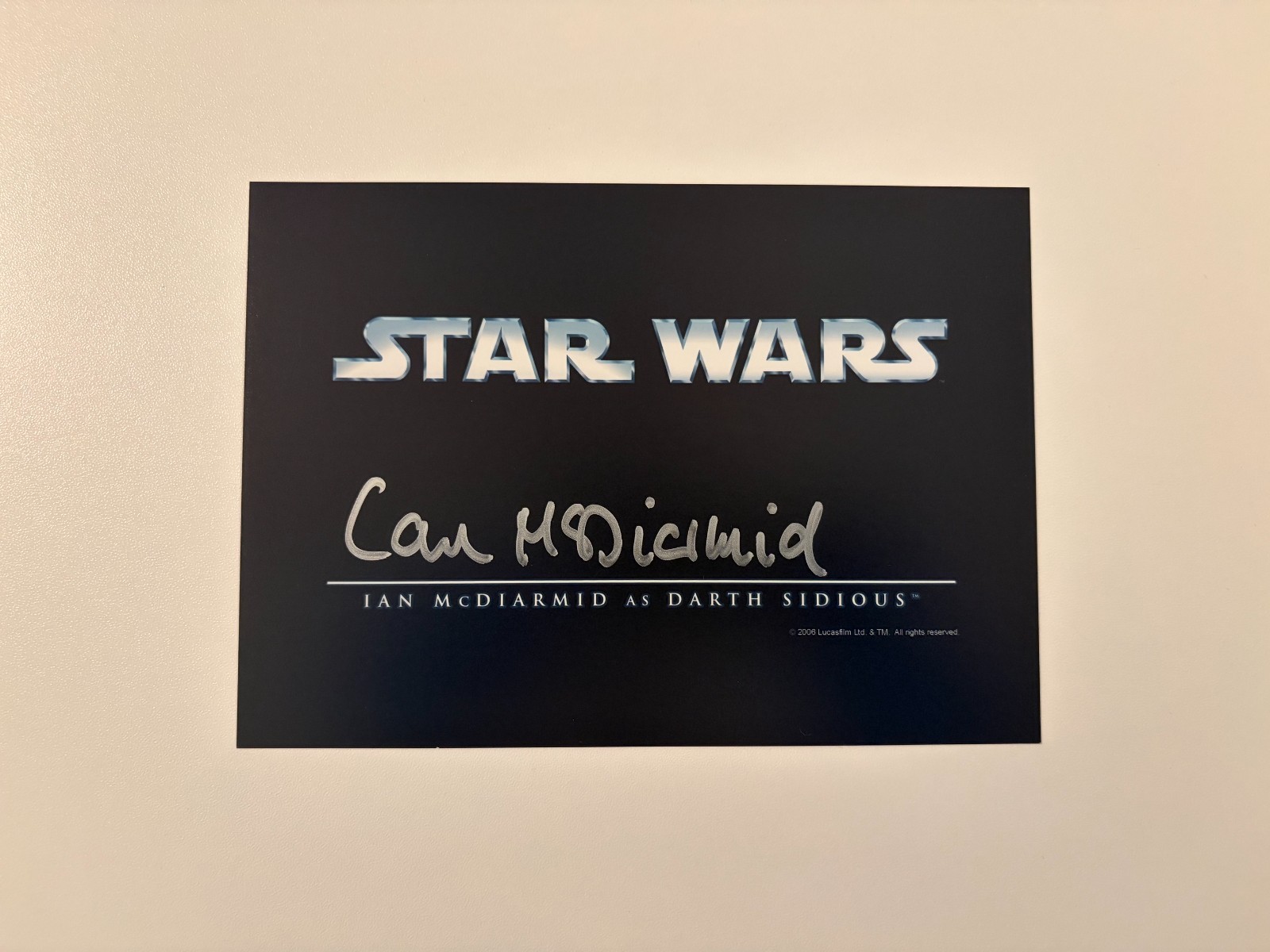 Ian McDiarmid Signed OPX 5x7 Star Wars Saga Darth Sidious Autograph