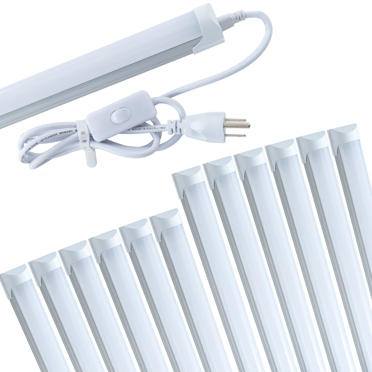 4FT 12 Pack LED Shop Light T8 Linkable Ceiling Tube Fixture 24W Daylight 6000K