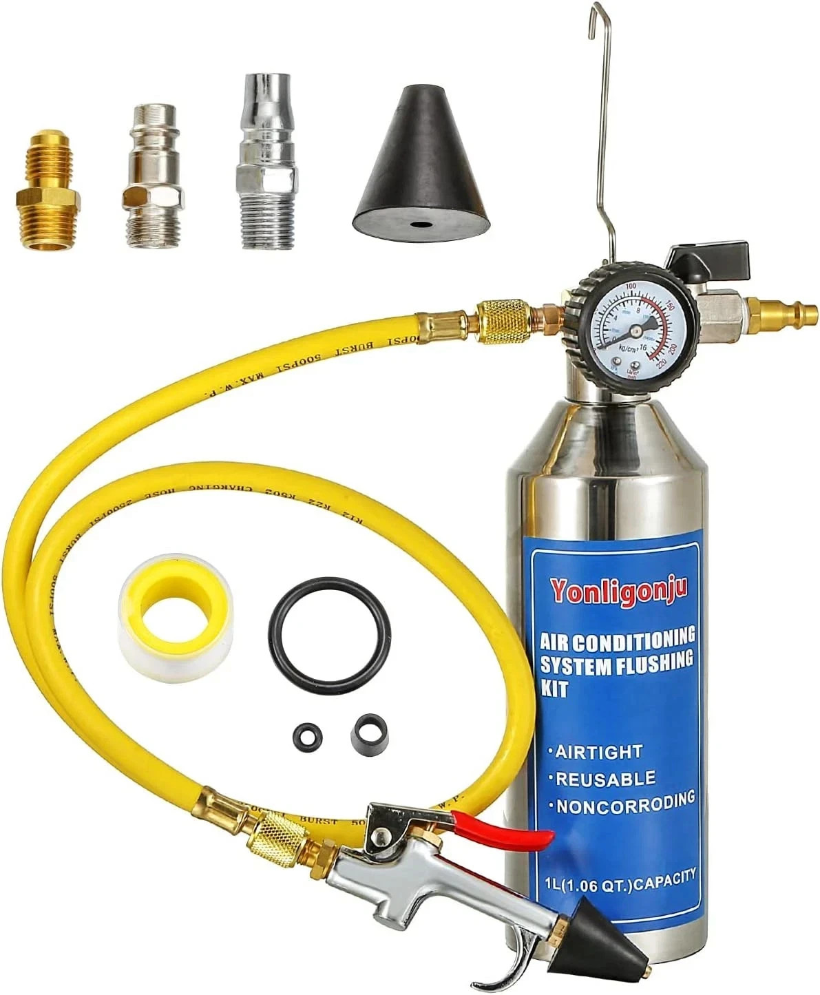 AC Flush Kit, Auto Air Conditioning Pipeline Cleaning Tool Set,R134A R12 R22 R40 AC Flush Kit, Auto Air Conditioning Pipeline Cleaning Tool Set,R134A R12 R22 R40