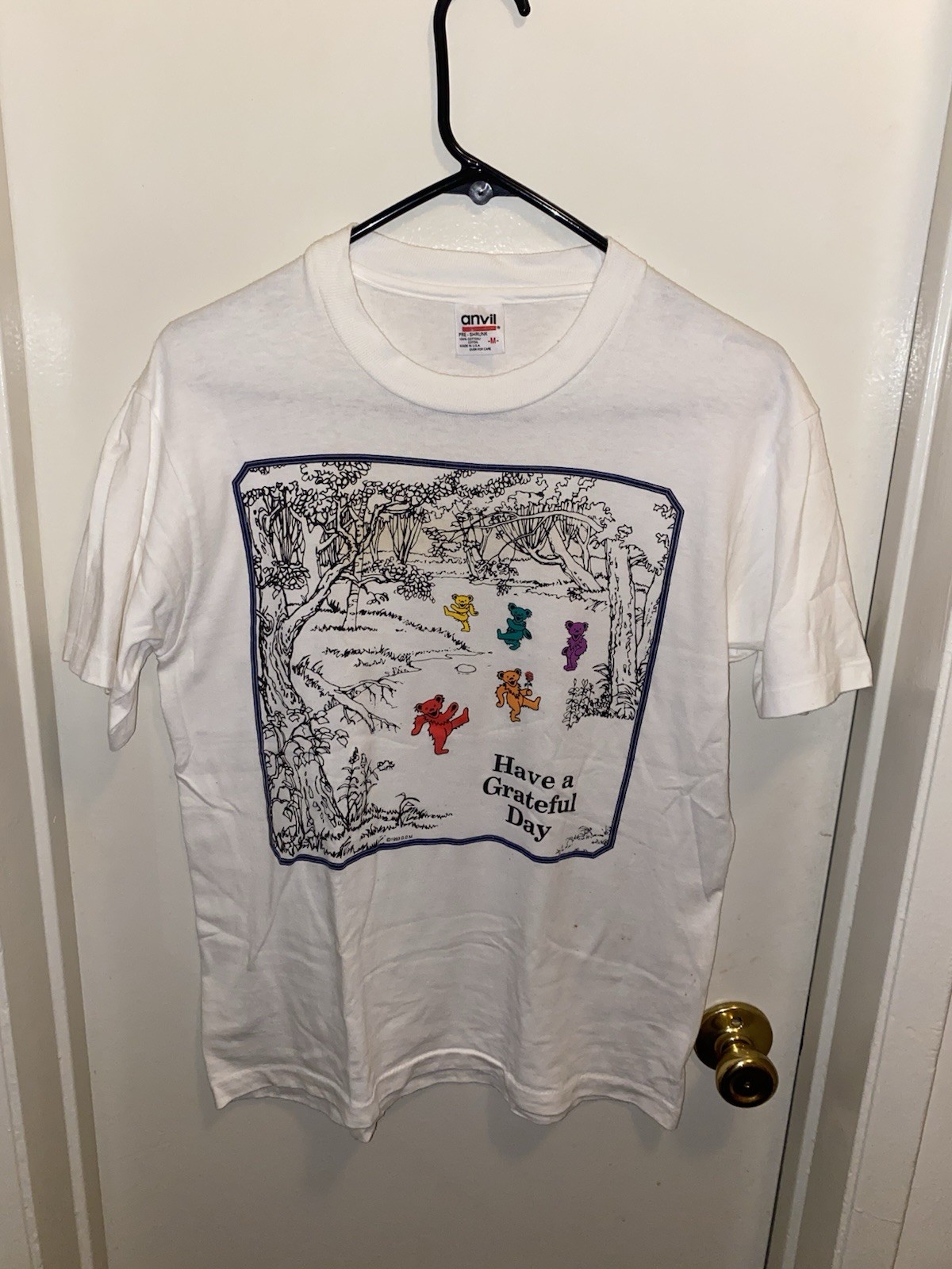 Vintage 1993 Grateful Dead Have A Grateful Day Bear Single Stitch Shirt Large