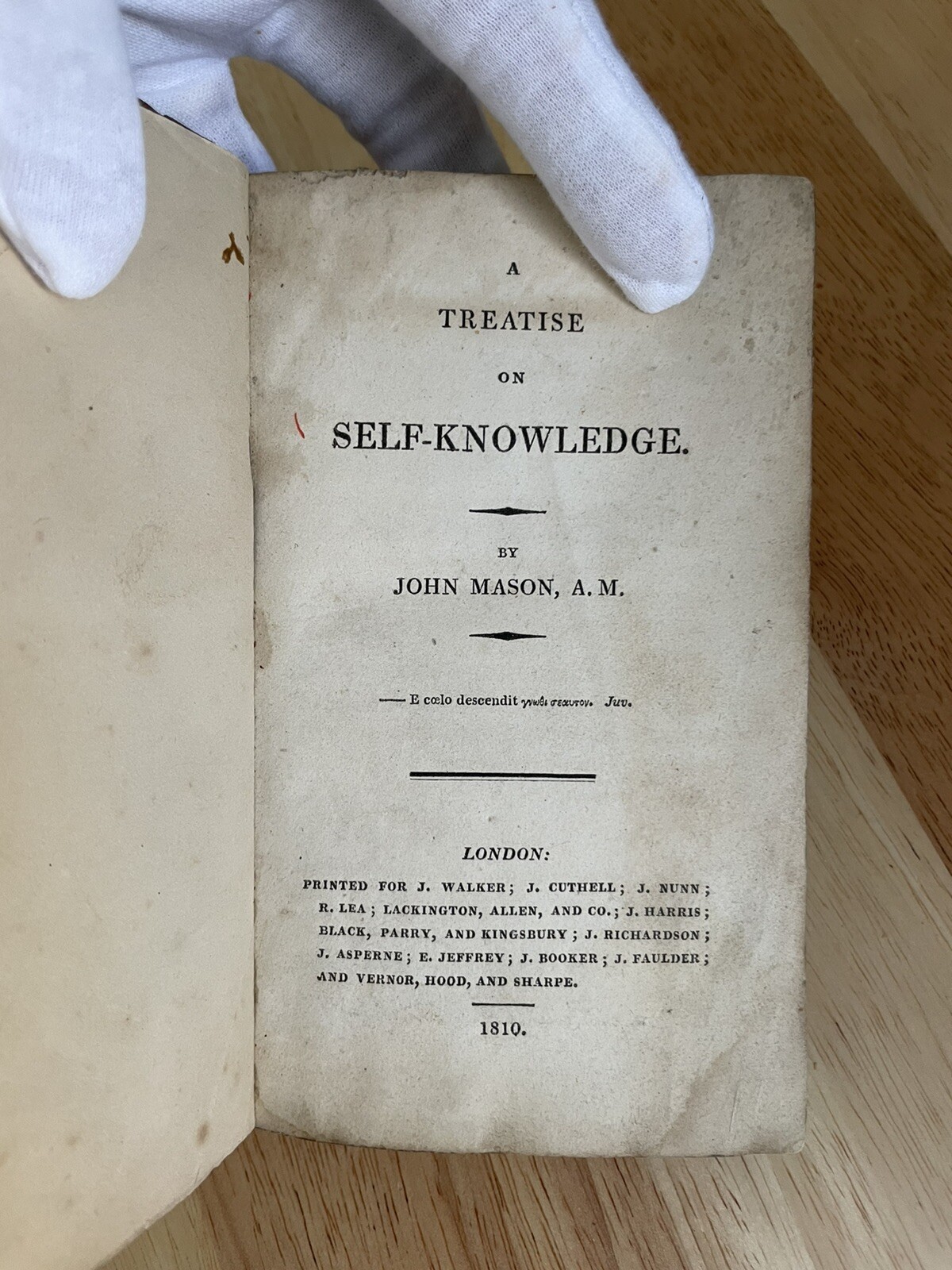Rare First Edition Book π¨π¨ Self Knowledge, John Mason - 1810 Rare First Edition Book π¨π¨ Self Knowledge, John Mason - 1810