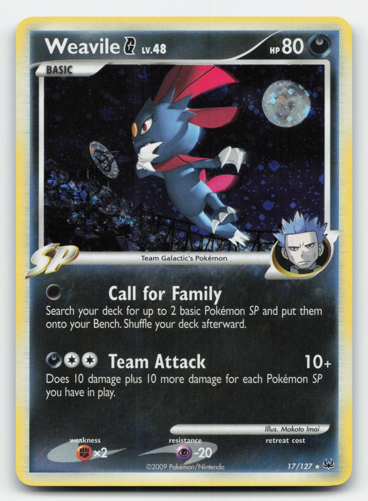 Weavile G 17/127 Holo Rare Platinum Pokemon NM/M Weavile G 17/127 Holo Rare Platinum Pokemon NM/M