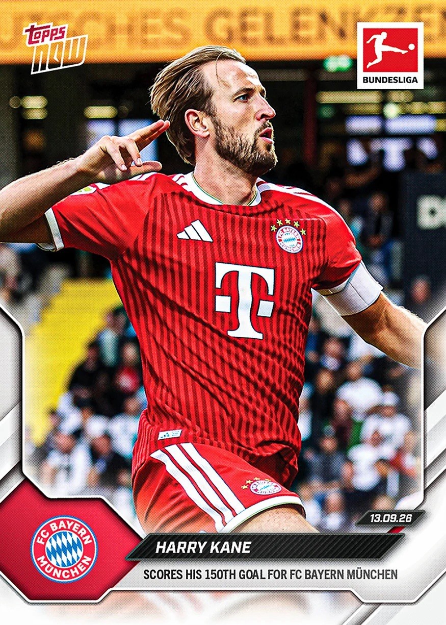 Harry Kane Scores 150th Club Goal 2026-27 Bundesliga Topps NOW #20 PRESALE