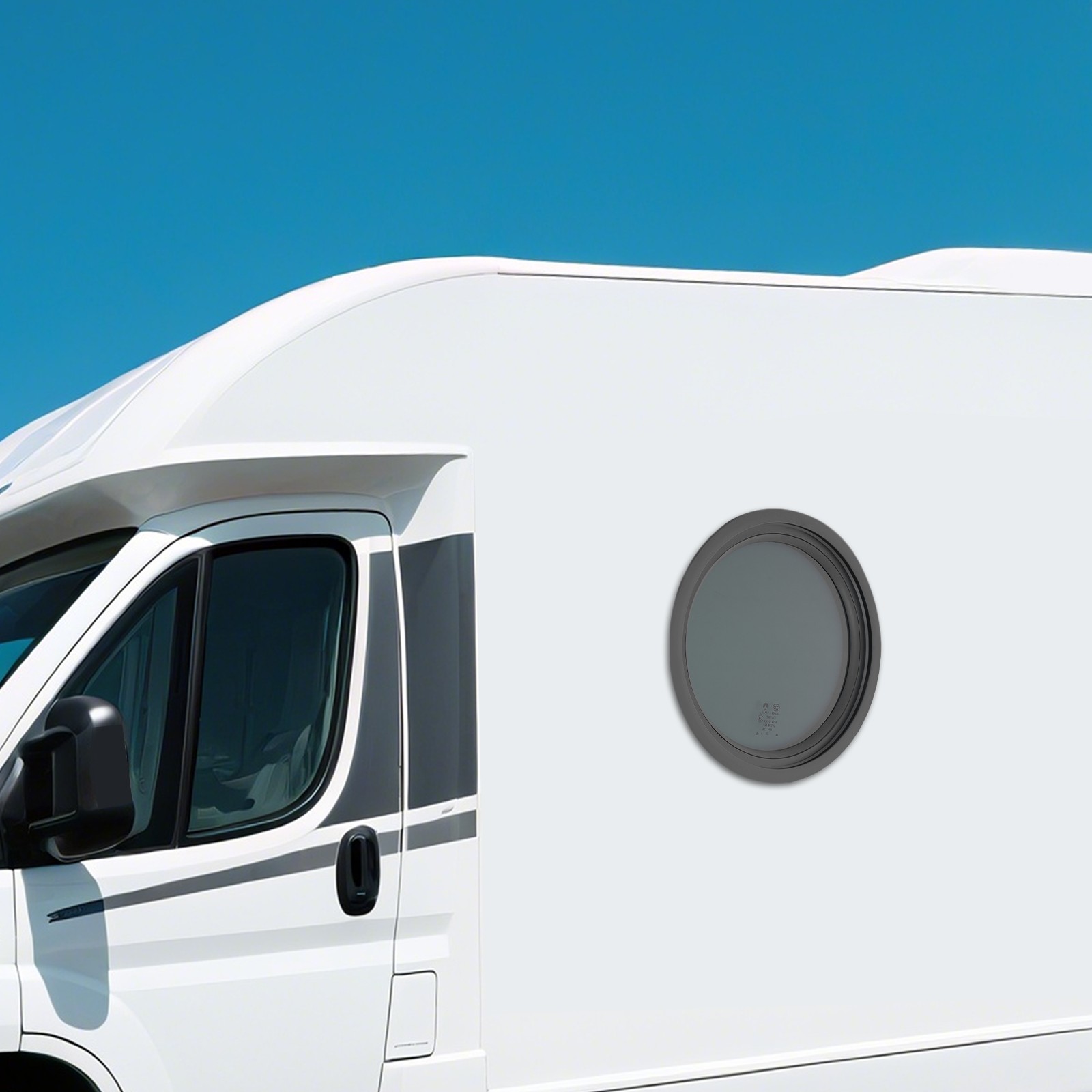 13in Round Fixed RV Window With Trim Ring Smoke Grey For RV Campers And Cargo