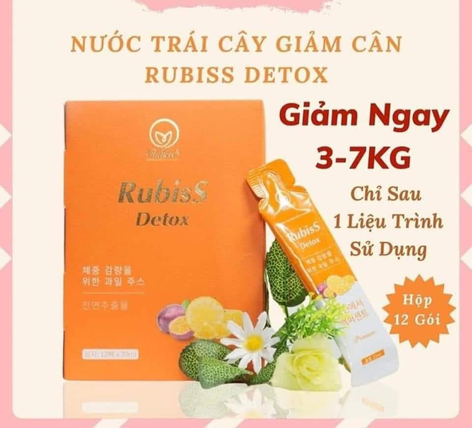 3 Box RUBISS Detox Nuoc Ep Chanh Day Passionfruit & Pineapple- 12 Packs-Exp 2028