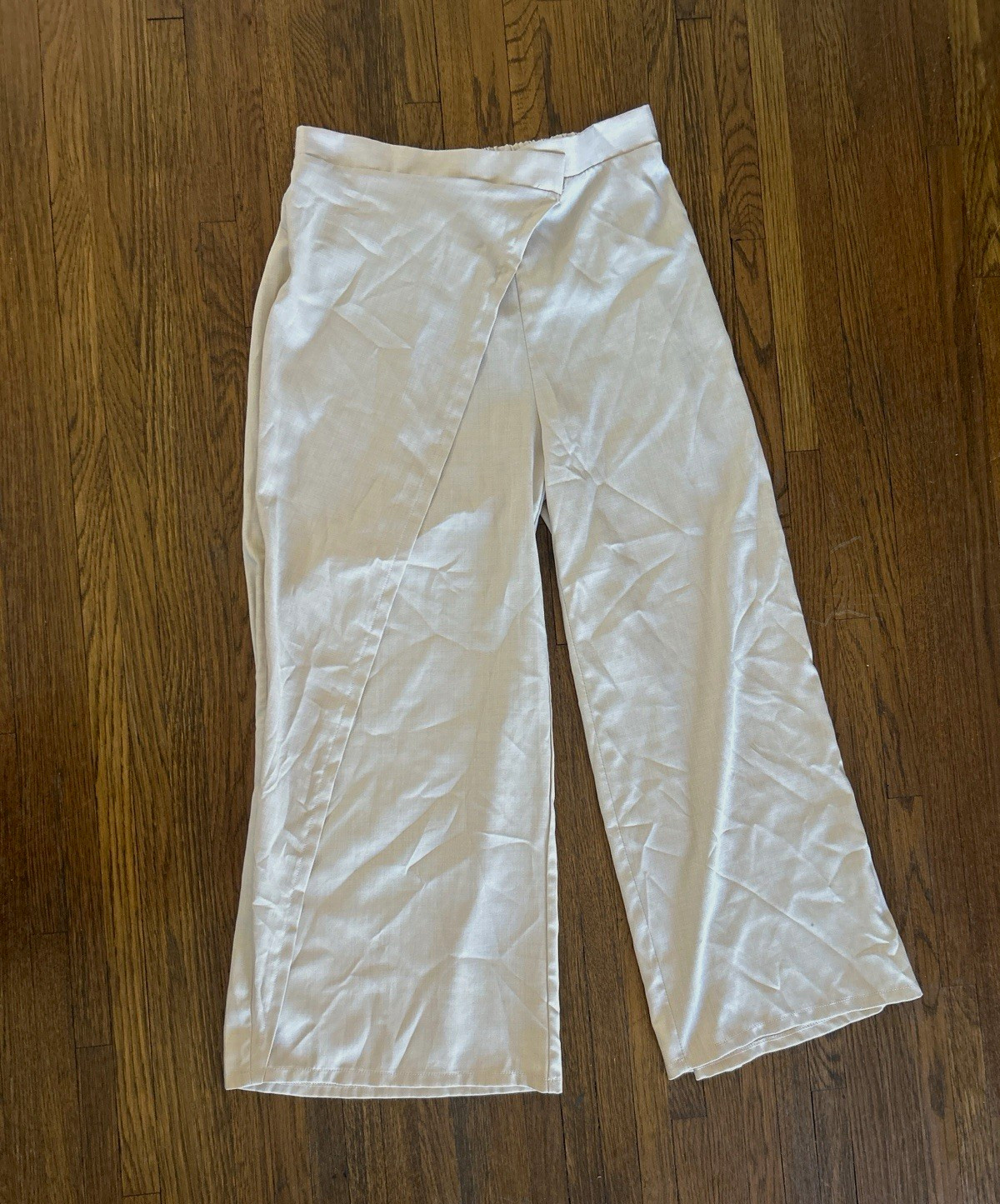 SHEIN Women’s Beige Solid Wide-Leg Pants Plus Size 1X Wide Style
